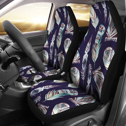 Feather Vintage Boho Design Print Universal Fit Car Seat Covers
