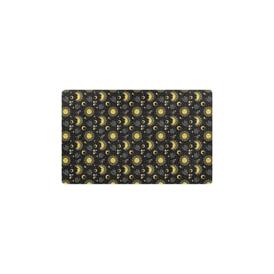 Sun Moon Golden Design Themed Print Kitchen Mat