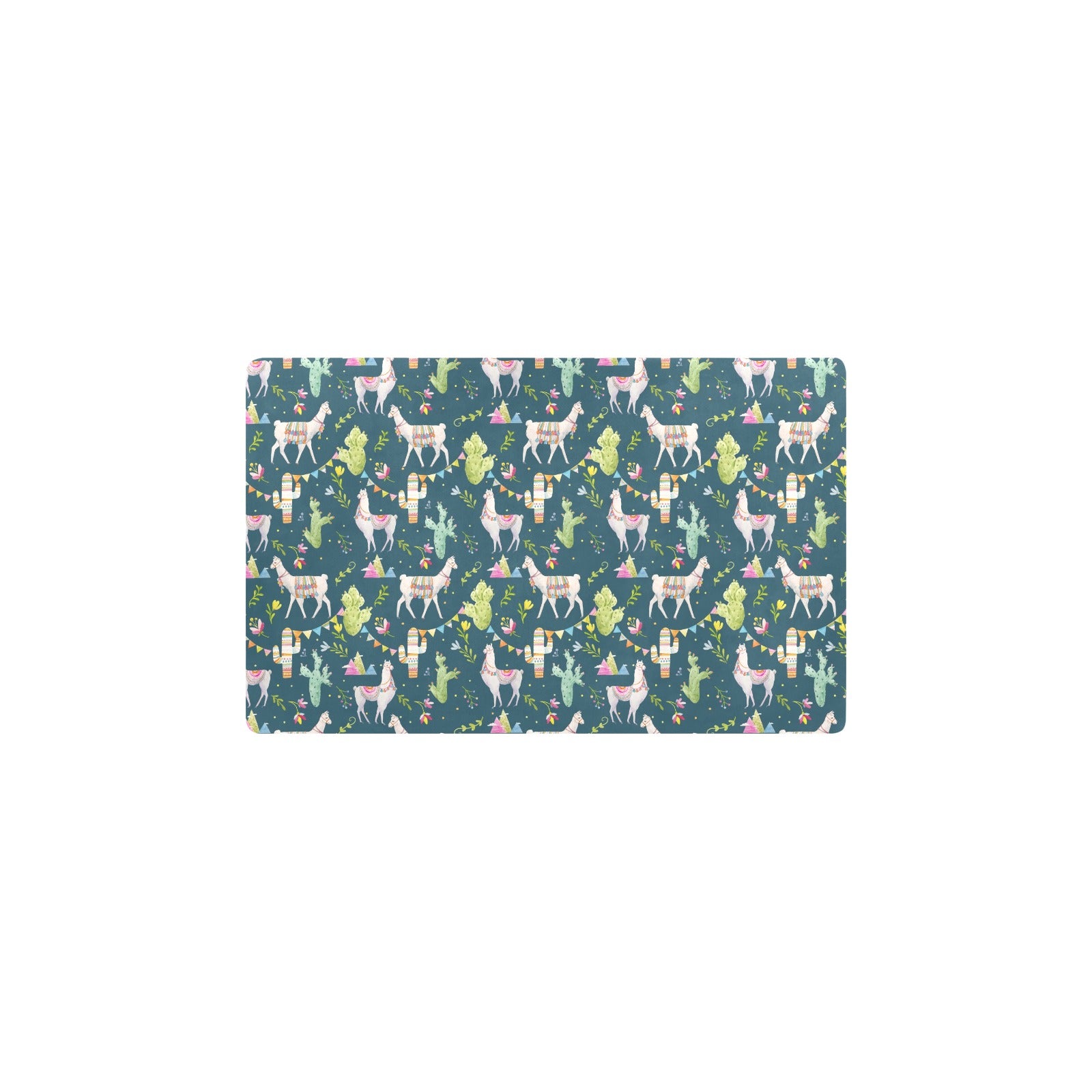 Llama with Cactus Design Print Kitchen Mat