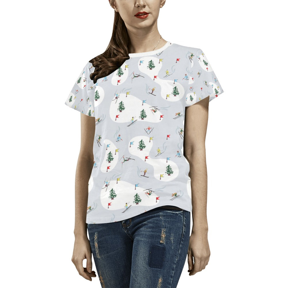 Ski Print Design LKS305 Women's  T-shirt