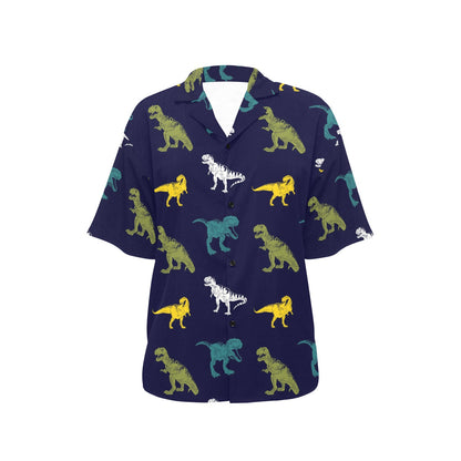 T Rex Pattern Print Design A07 Women's Hawaiian Shirt
