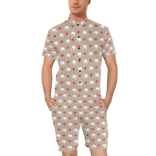 Bull Terriers Pattern Print Design 01 Men's Romper