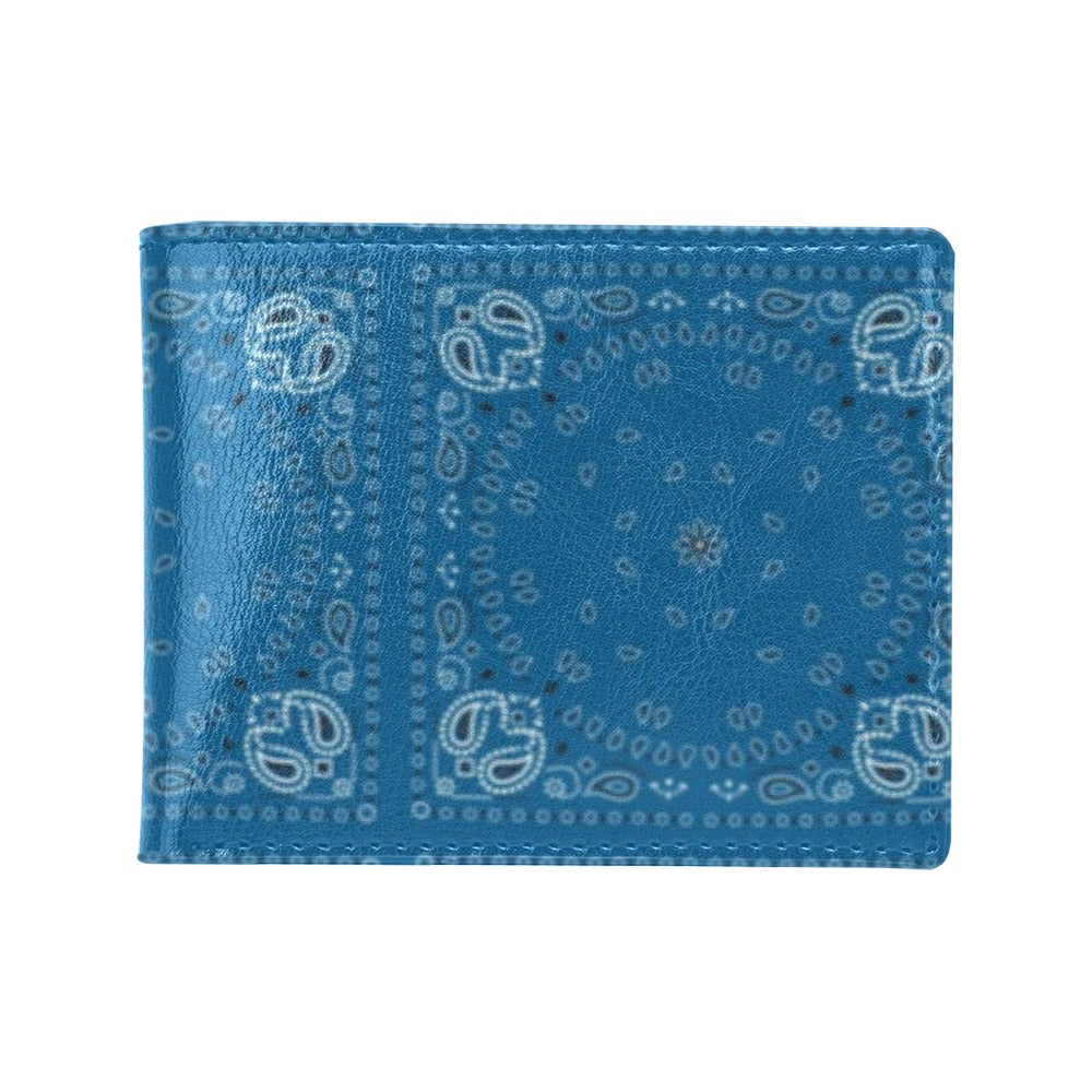 Bandana Blue Print Design LKS301 Men's ID Card Wallet