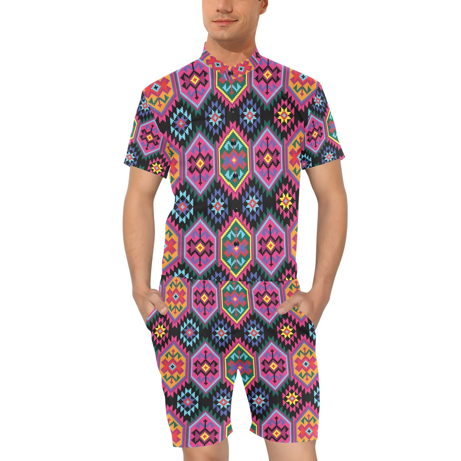 Mexican Pattern Print Design 02 Men's Romper