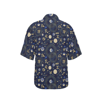 Zodiac Print Design LKS302 Women's Hawaiian Shirt