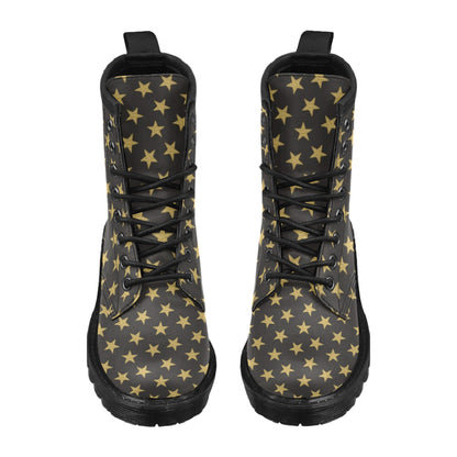 Star Gold Print Design LKS302 Women's Boots