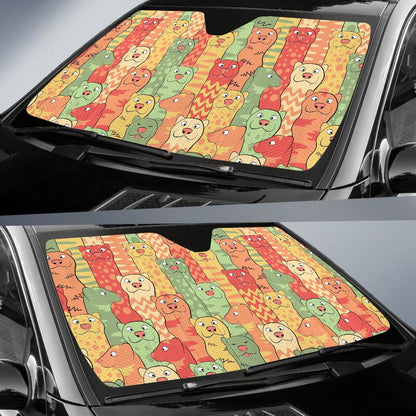 Ferret Pattern Print Design 01 Car Sun Shade-JORJUNE.COM