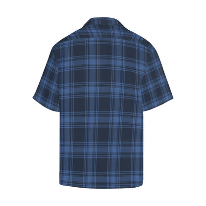 Tartan Blue Print Design LKS304 Men's Hawaiian Shirt