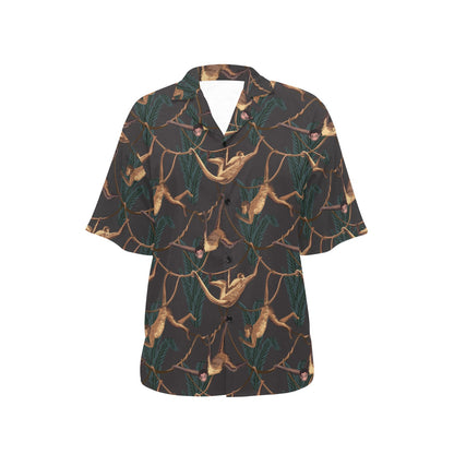 Monkey Pattern Print Design 02 Women's Hawaiian Shirt
