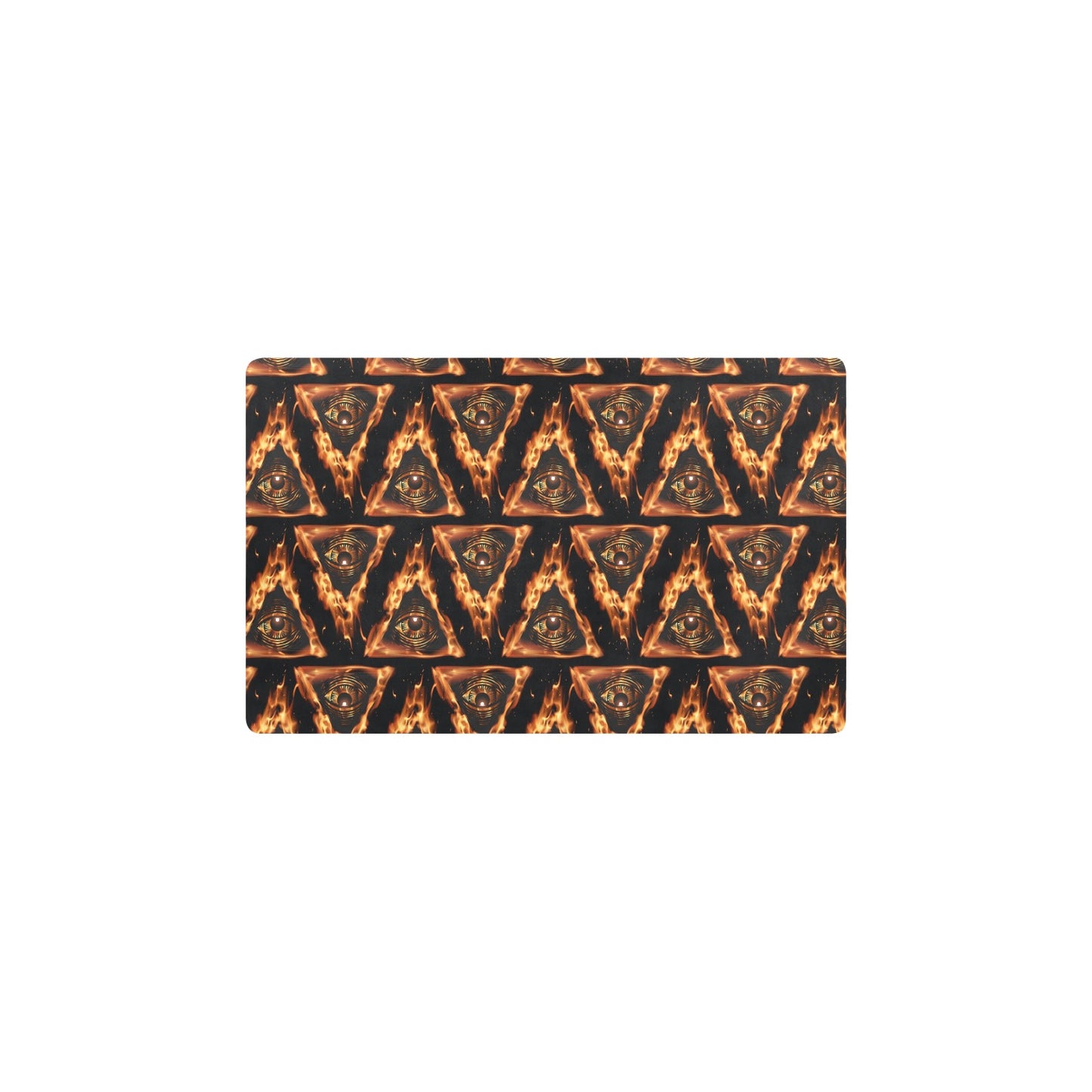 Eye of Horus in Flame Print Kitchen Mat