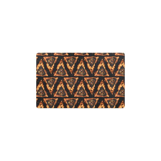 Eye of Horus in Flame Print Kitchen Mat