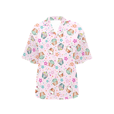 Cupcake Pattern Print Design CP03 Women's Hawaiian Shirt