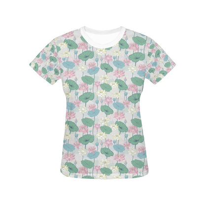 Water Lily Print Design LKS305 Women's  T-shirt