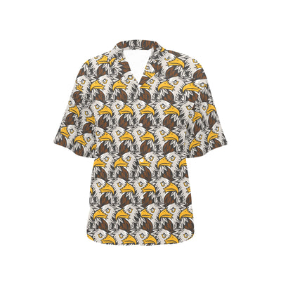 Eagles Head Pattern Women's Hawaiian Shirt