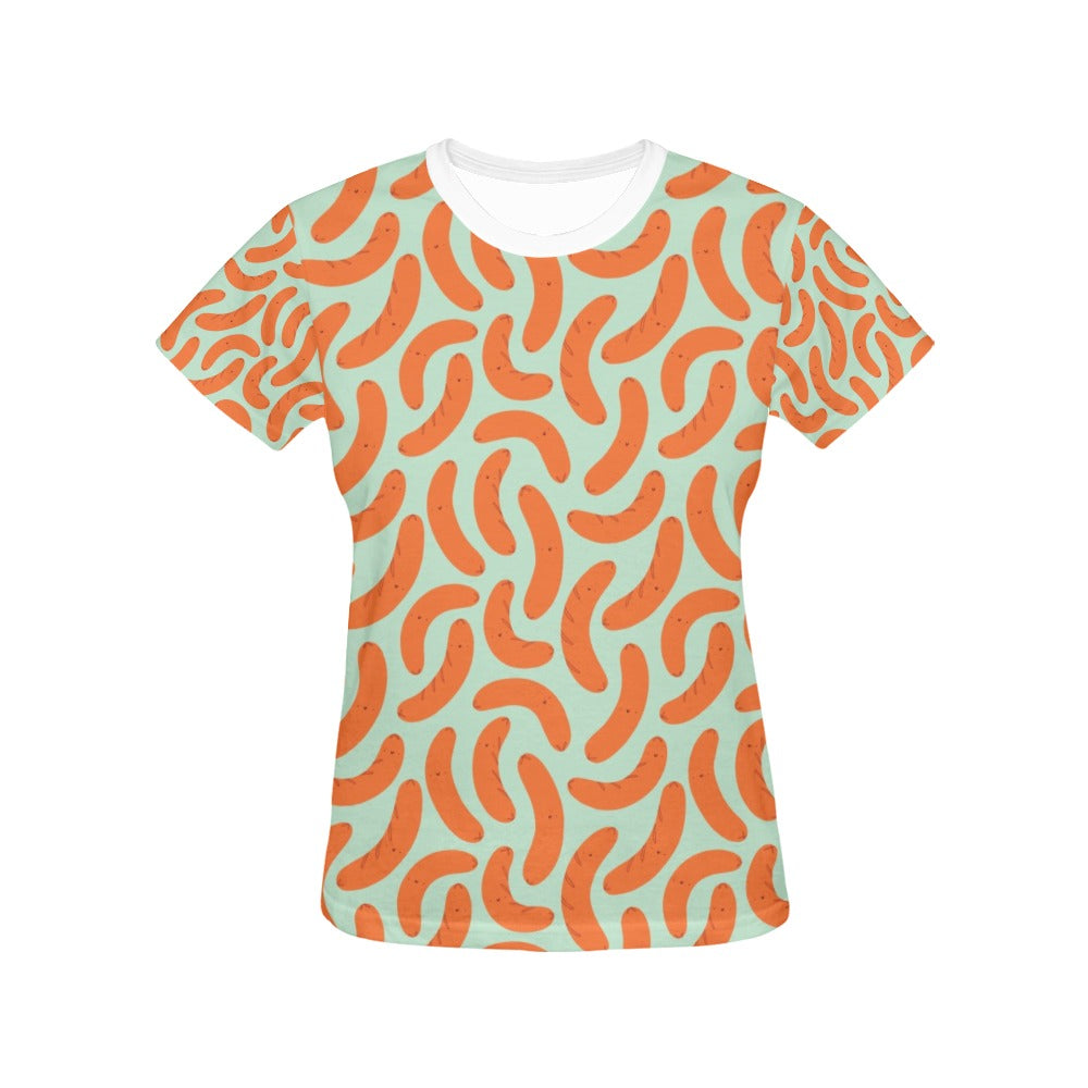 Sausage Print Design LKS304 Women's  T-shirt