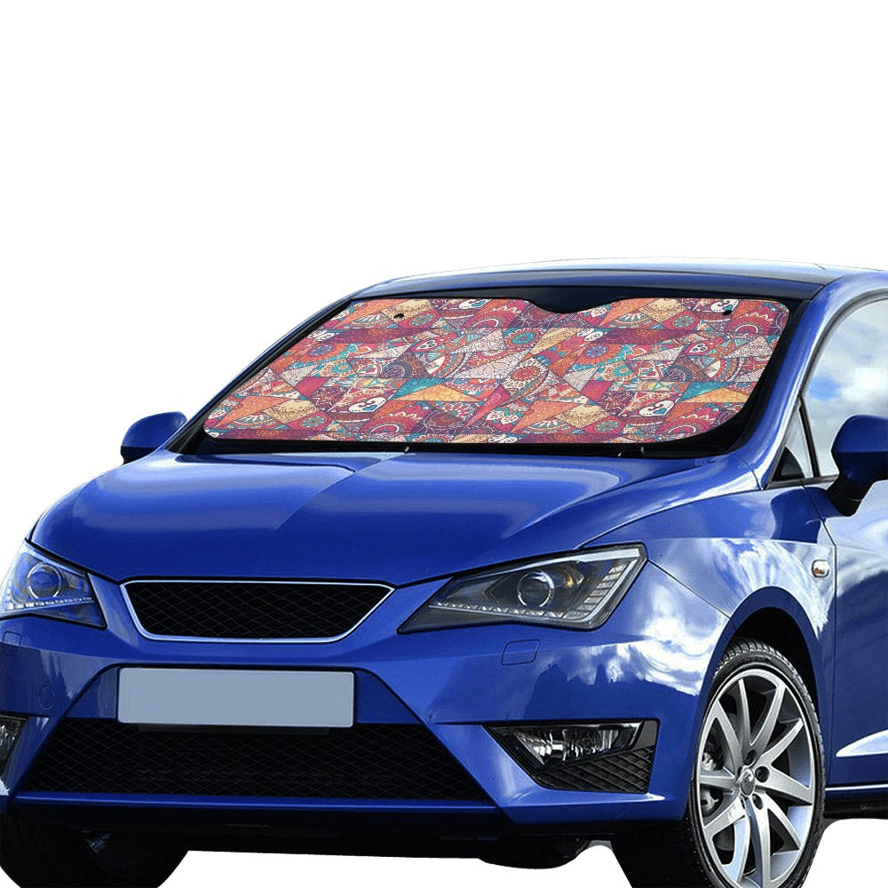 Patchwork Print Design LKS401 Car front Windshield Sun Shade