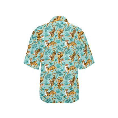 Tiger Print Design LKS304 Women's Hawaiian Shirt