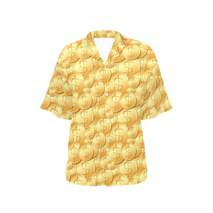 Dollar Pattern Print Design DO03 Women's Hawaiian Shirt