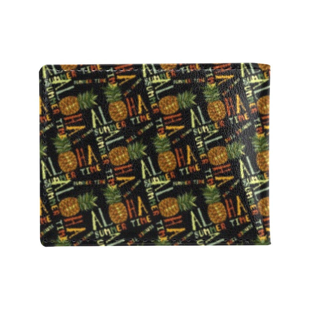 Aloha Hawaii Time Design Themed Print Men's ID Card Wallet