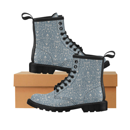 Damask Elegant Teal Print Pattern Women's Boots
