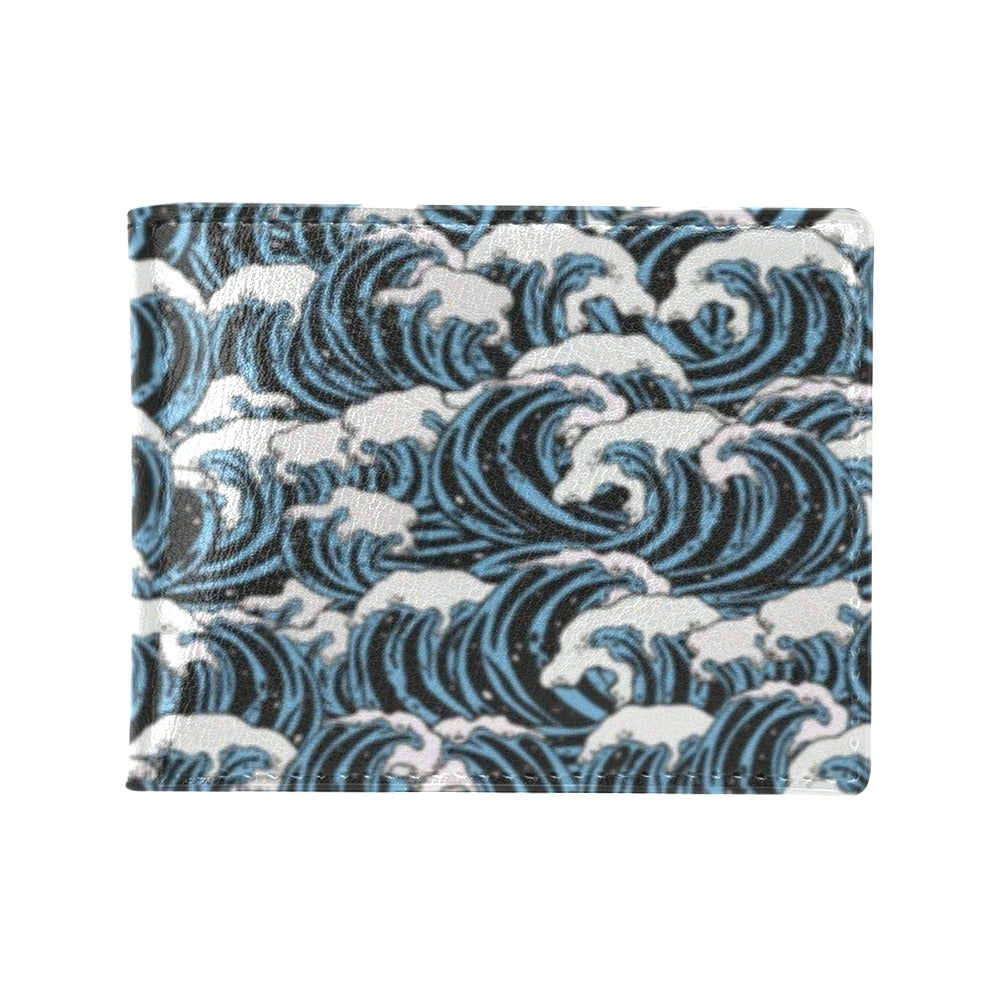 Surf Wave Pattern Print Men's ID Card Wallet