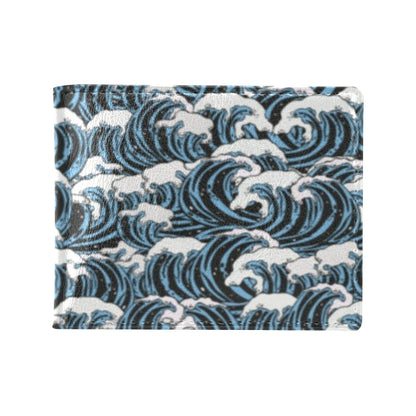 Surf Wave Pattern Print Men's ID Card Wallet