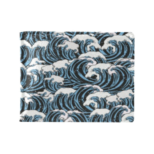 Surf Wave Pattern Print Men's ID Card Wallet