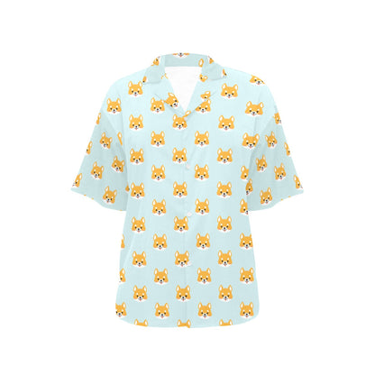 Shiba Inu Print Design LKS301 Women's Hawaiian Shirt
