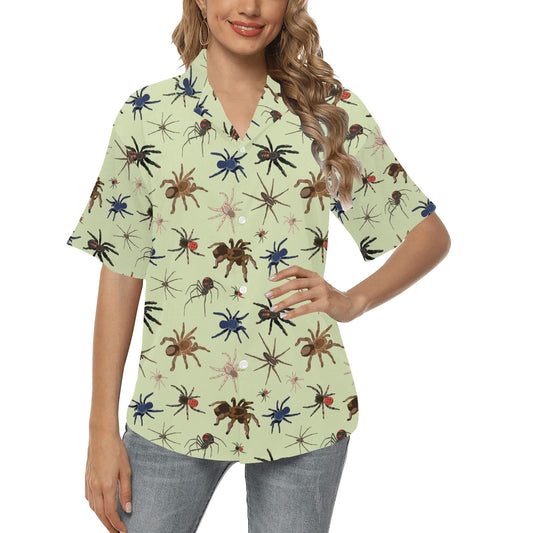 Tarantula Pattern Print Design 02 Women's Hawaiian Shirt