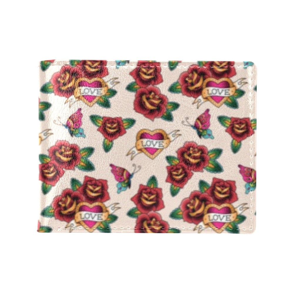 Tattoo Rose Print Design LKS302 Men's ID Card Wallet