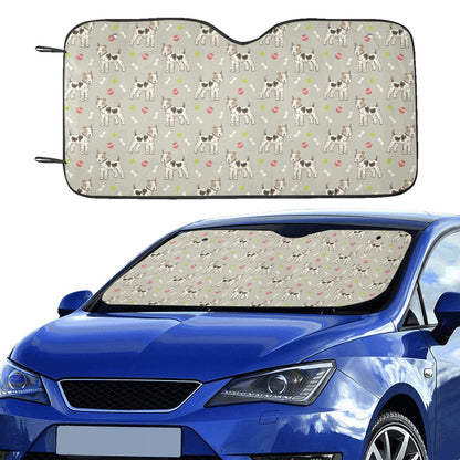 Toy Fox Terriers Print Design LKS301 Car front Windshield Sun Shade