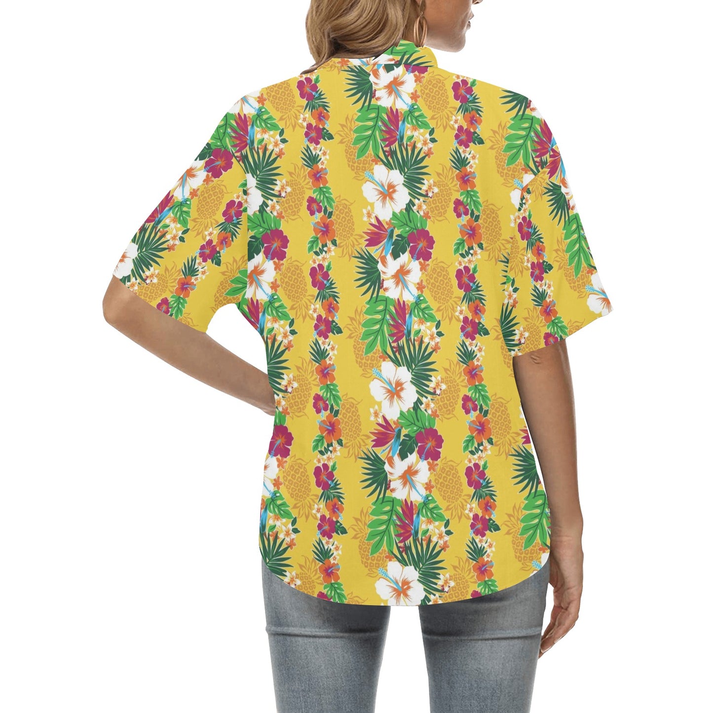 Hawaiian Themed Pattern Print Design H09 Women's Hawaiian Shirt