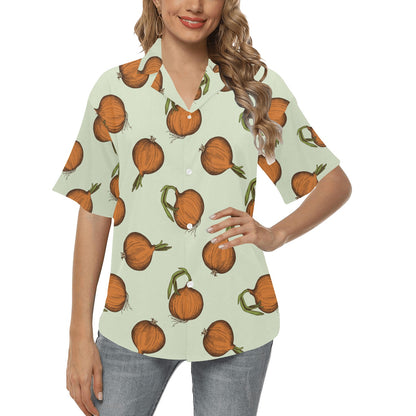 Onion Pattern Print Design A05 Women's Hawaiian Shirt