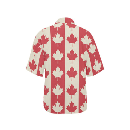 Maple Leaf Pattern Print Design 02 Women's Hawaiian Shirt