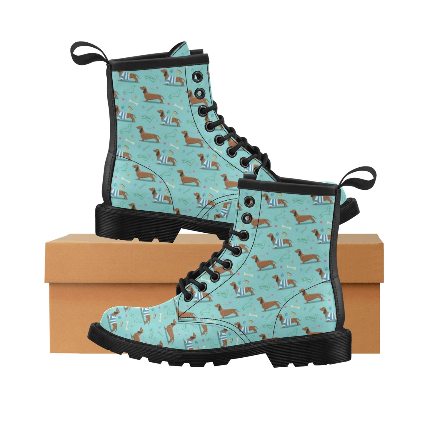 Dachshund Paw Decorative Print Pattern Women's Boots