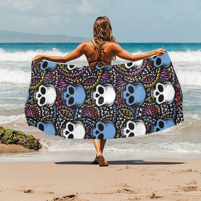 Skull Print Design LKS305 Beach Towel 32" x 71"