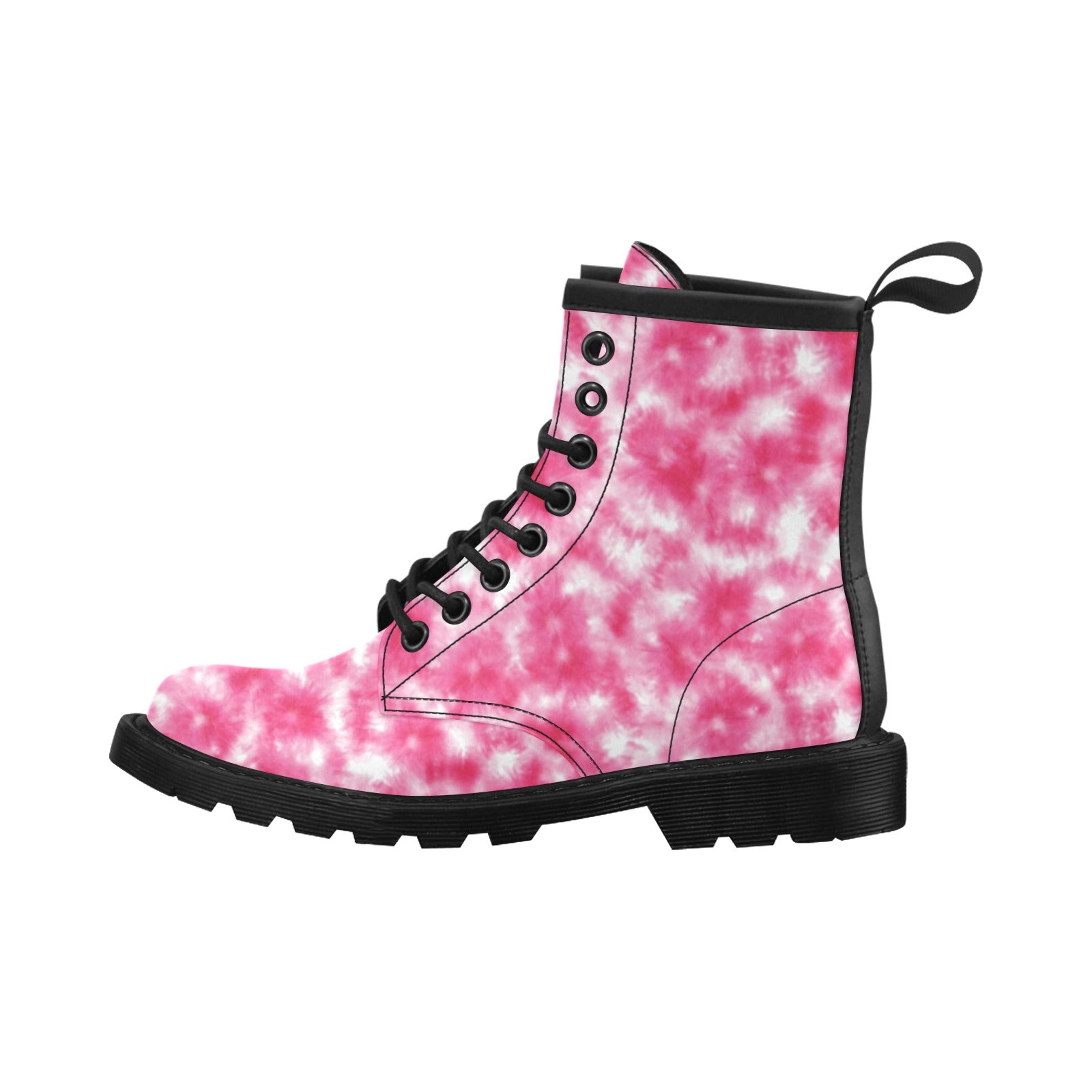 Tie Dye Pink Print Design LKS304 Women's Boots