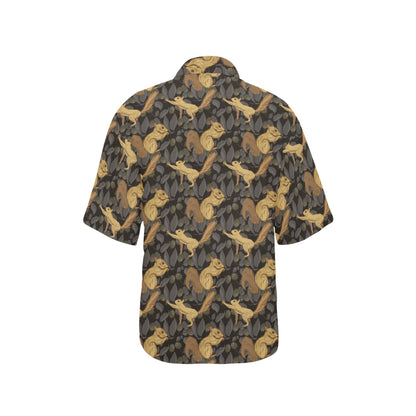 Squirrel Print Design LKS309 Women's Hawaiian Shirt