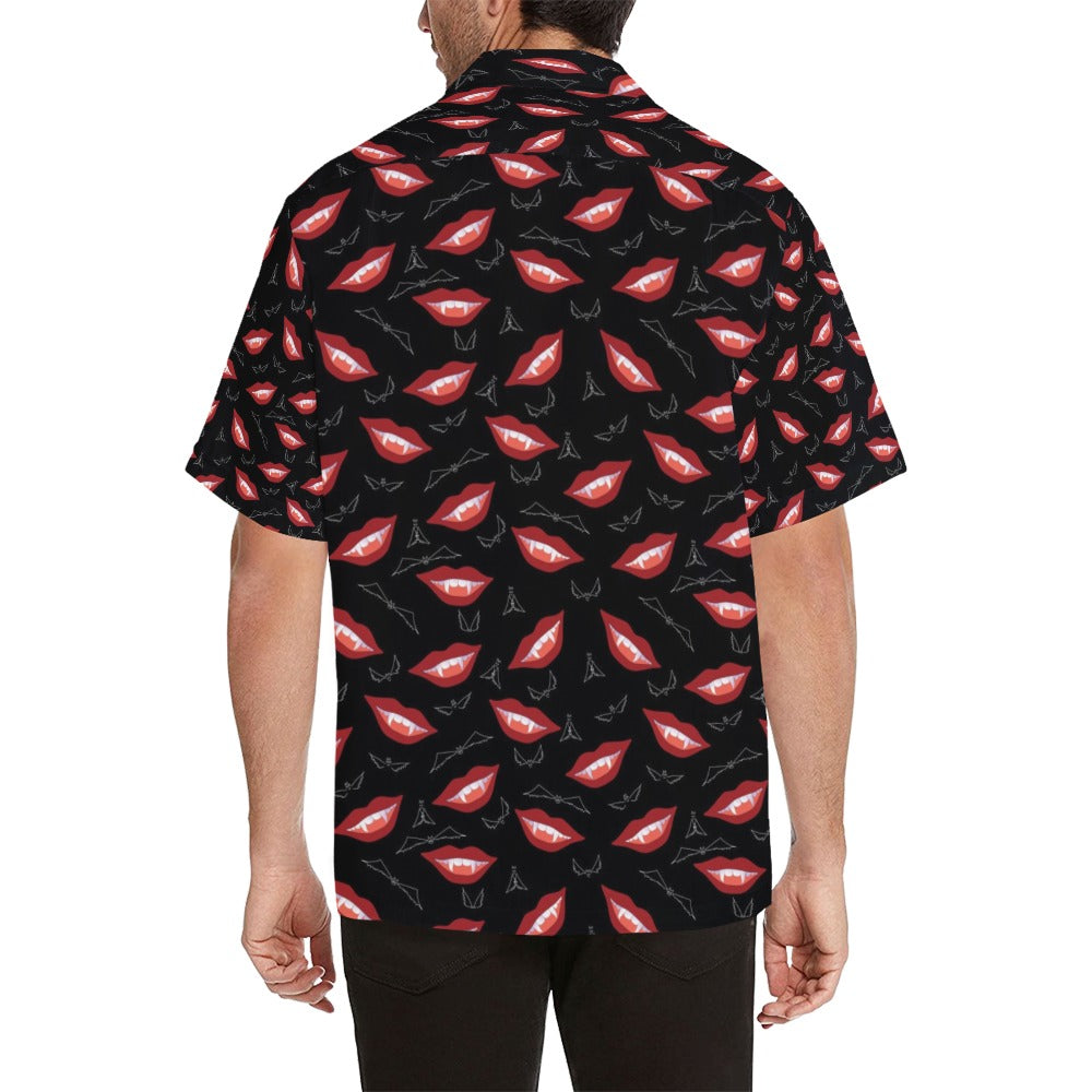 Vampire Lips Print Design LKS301 Men's Hawaiian Shirt