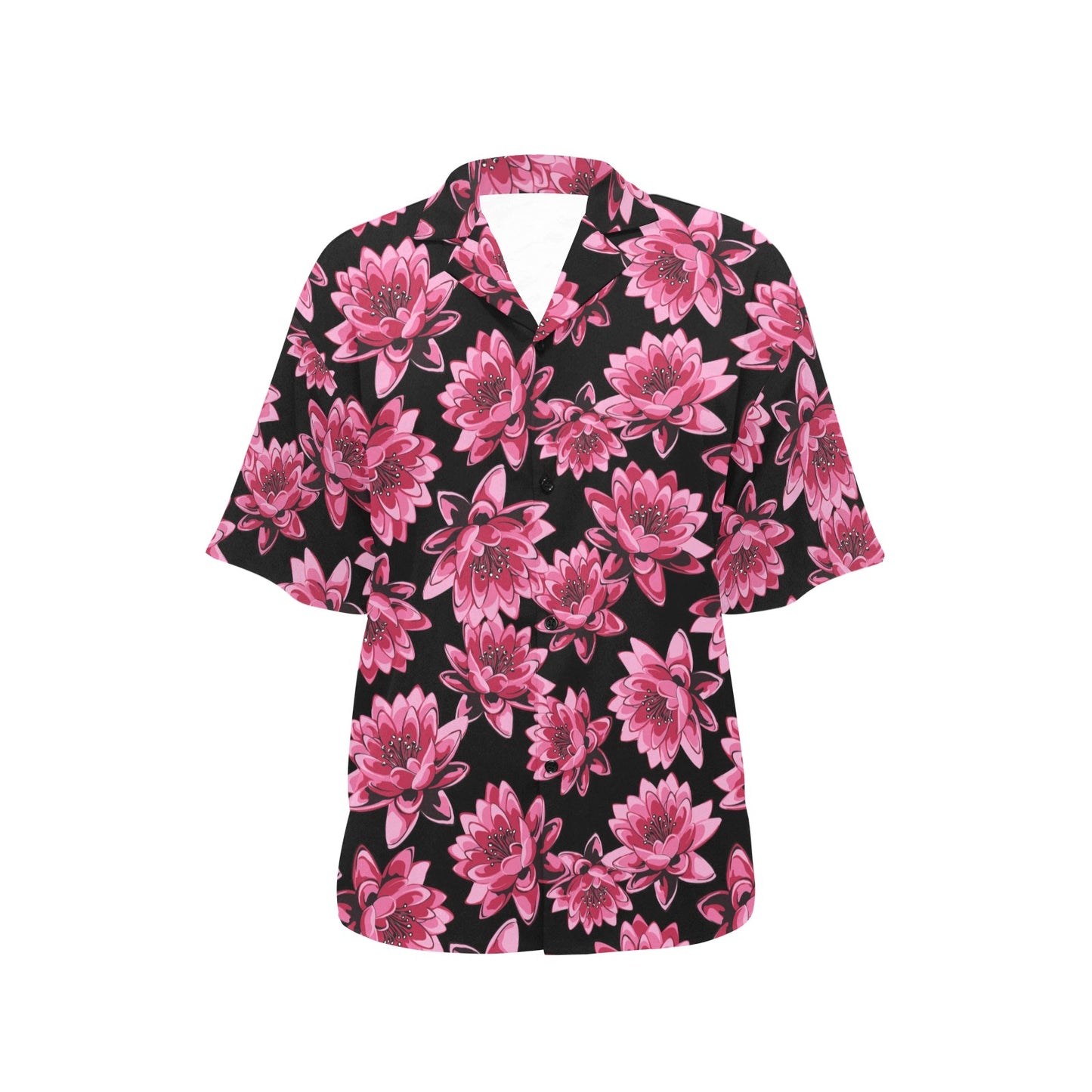 Lotus Pattern Print Design 03 Women's Hawaiian Shirt