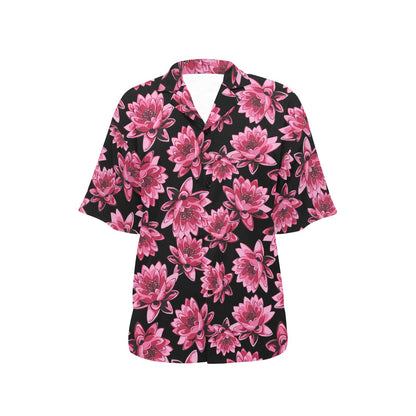 Lotus Pattern Print Design 03 Women's Hawaiian Shirt