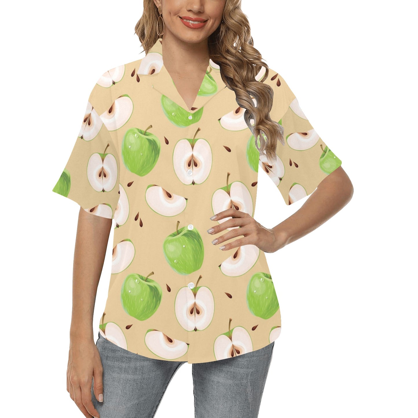 Apple Pattern Print Design AP07 Women's Hawaiian Shirt