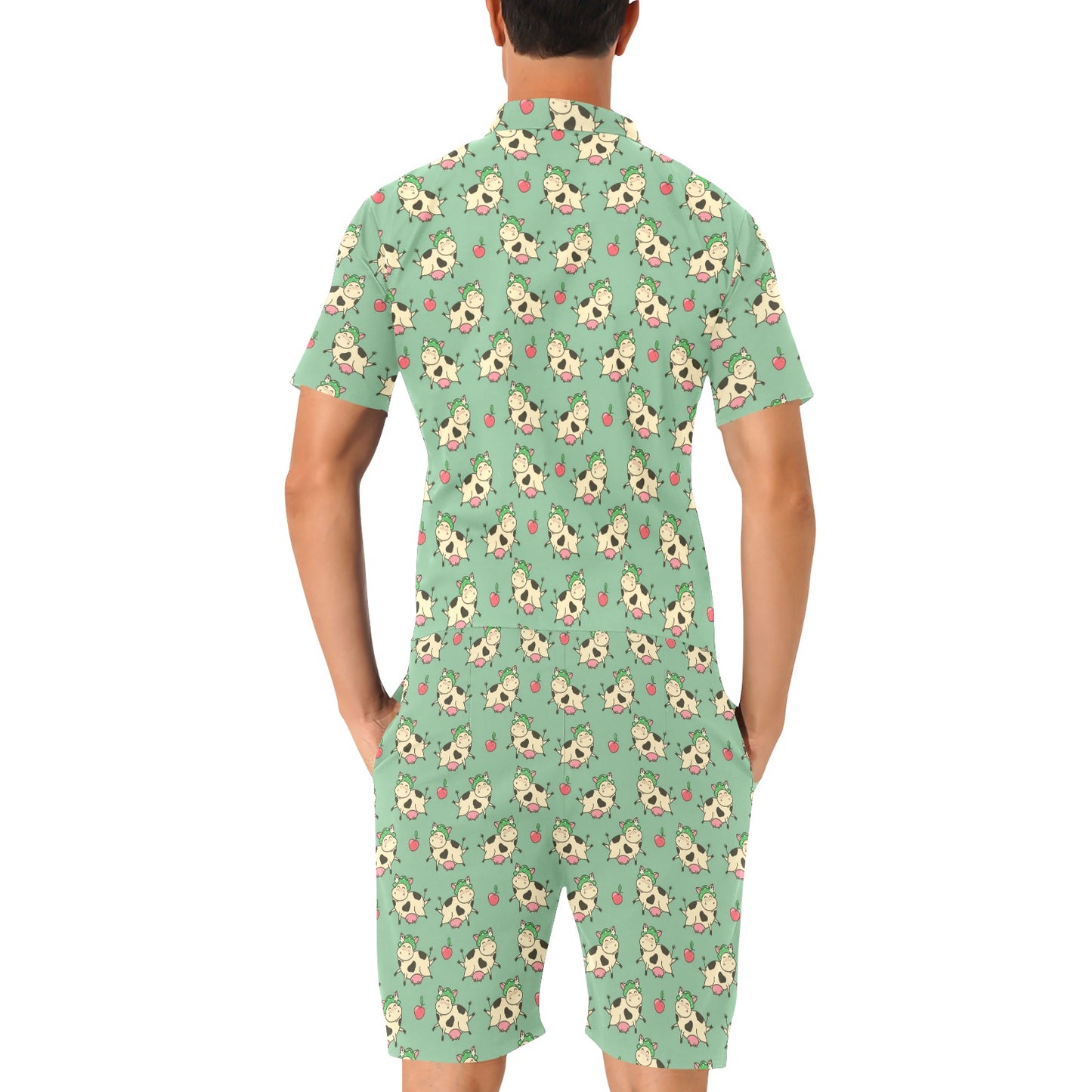 Cattle Print Design LKS402 Men's Romper
