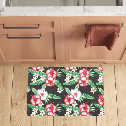 Hawaiian flower tropical leaves Kitchen Mat