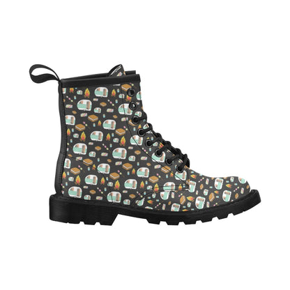Camper marshmallow Camping Design Print Women's Boots