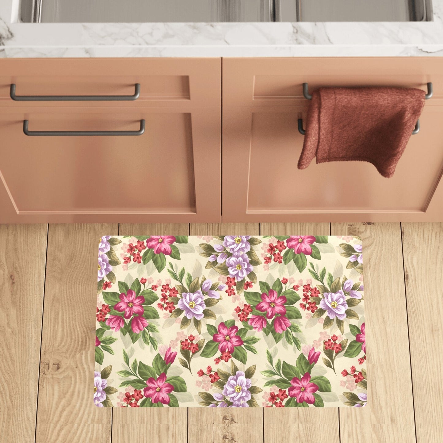 Summer Floral Pattern Print Design SF08 Kitchen Mat