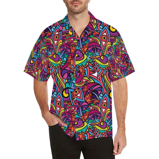 Trippy Print Design LKS302 Men's Hawaiian Shirt