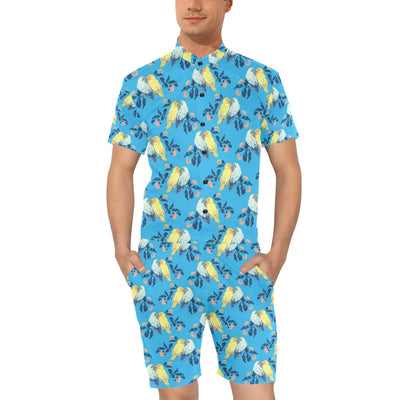 Lovebird Pattern Print Design 03 Men's Romper