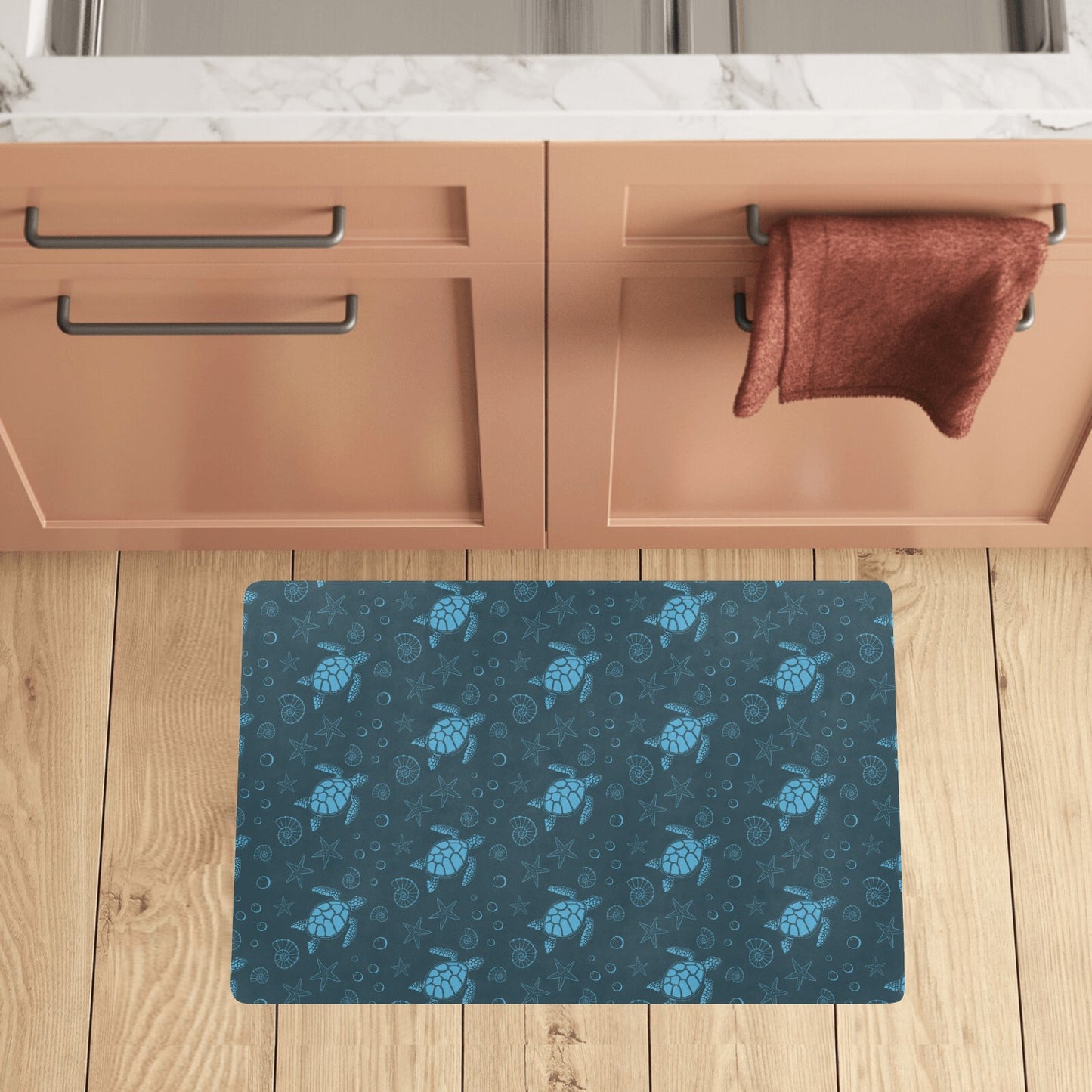 Sea Turtle Print Design LKS308 Kitchen Mat