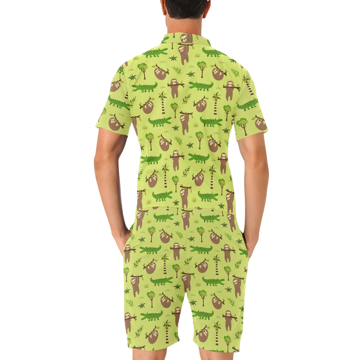 Alligator Pattern Print Design 04 Men's Romper